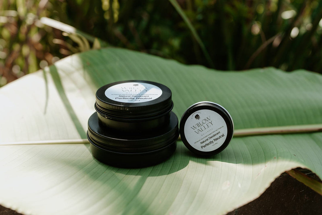 Handcrafted natural deodorant made with pure ingredients like coconut oil, mango butter, and essential oils