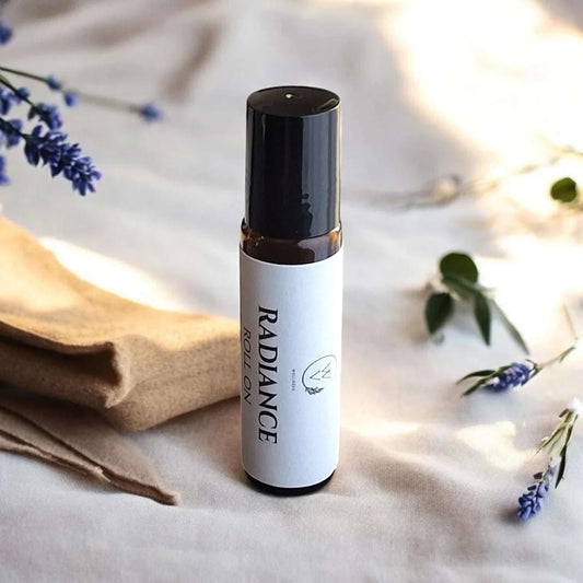 Radiance Roll-On essential oil blend with ylang ylang, ginger, bergamot, tangerine, frankincense, and anise