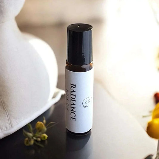 Radiance essential oil roll-on with anise, lavender, ginger, bergamot, tangerine, frankincense, and ylang ylang
