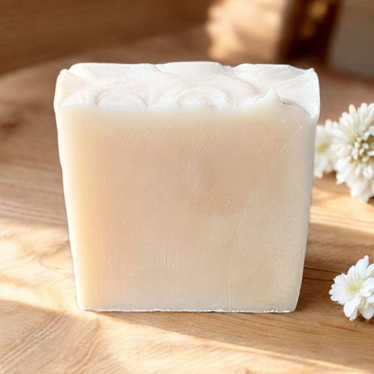 Sweet Ylang Buttercream soap bar with floral essential oils and rich plant butters for a nourishing, luxurious, and aromatic cleanse.