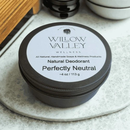 4oz aluminum-free natural deodorant by Willow Valley Wellness handcrafted in Canada