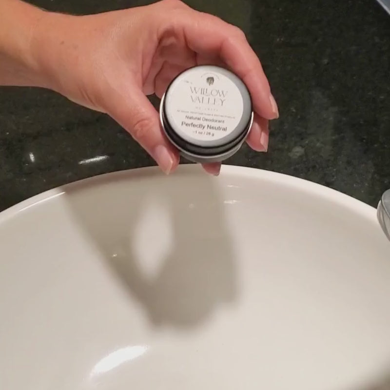 Close-up video of natural deodorant applied to skin, showing smooth texture and effortless glide with a small amount.